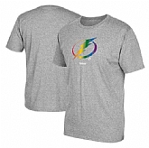 Men's Tampa Bay Lightning Gray Reebok Rainbow Pride Short Sleeve T-Shirt FengYun,baseball caps,new era cap wholesale,wholesale hats